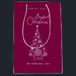 Cute Festive Magenta Christmas  Medium Gift Bag<br><div class="desc">Cute Festive Magenta Christmas Wine Gift Bag</div>