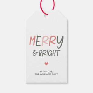 Cute Festive Merry And Bright Gift Tags