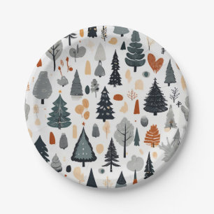 Cute Festive Merry Christmas Holiday Paper Plate