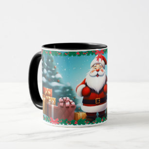 Cute festive modern happy Santa Christmas Mug