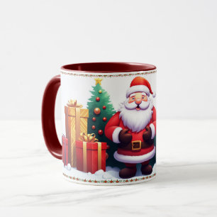 Cute festive modern happy Santa Christmas Mug