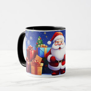 Cute festive modern happy Santa Christmas Mug