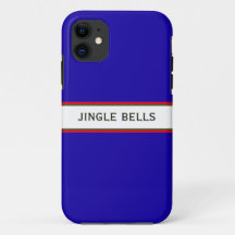 Cute Festive Navy Blue Modern Jingle Bells Text