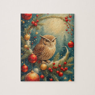 Cute Festive Owl Jigsaw Puzzle