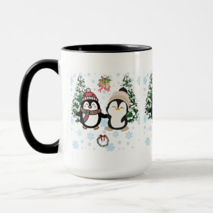 Cute Festive Penguins Winter Wonderland Christmas Mug