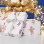 Cute Festive Pink Christmas Gingerbread Snowflakes Wrapping Paper<br><div class="desc">Cute Festive Pink Christmas  Ginger bread snowflake</div>