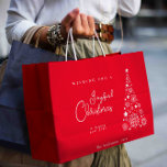 Cute Festive Red Merry Christmas  Large Gift Bag<br><div class="desc">Cute Festive Red Merry Christmas Large Gift Bag</div>