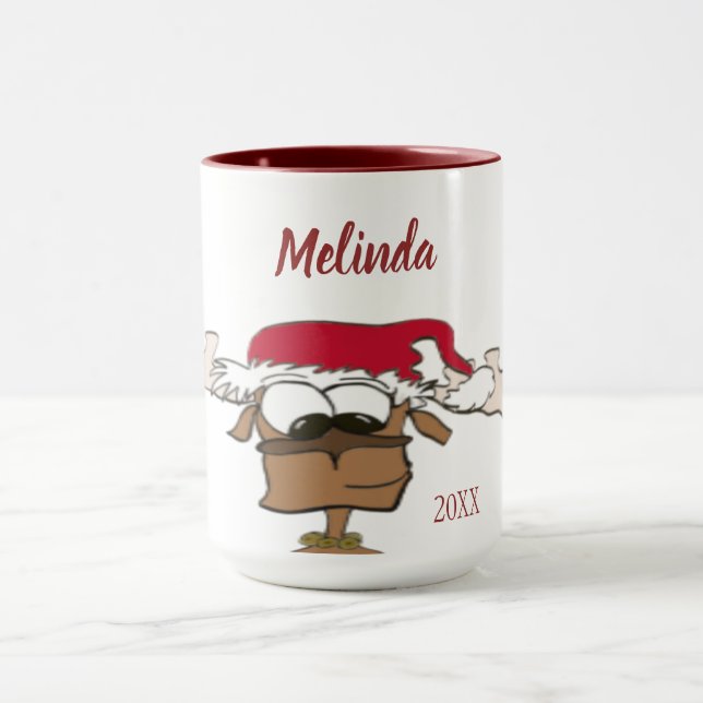 Cute Festive Reindeer Mug (Center)