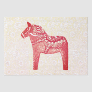 Cute Festive Scandi Red Dala Horse Tissue Paper