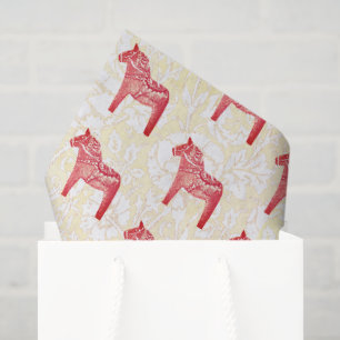 Cute Festive Scandi Red Dala Horse  Tissue Paper