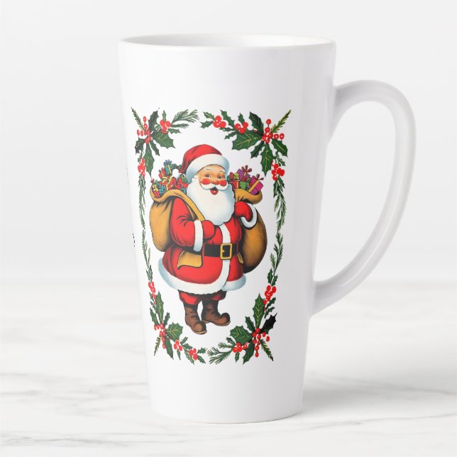 Cute Festive Traditional Christmas  Latte Mug (Right)