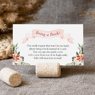 Cute Festive Vibe Bring a Book Baby Shower Enclosure Card