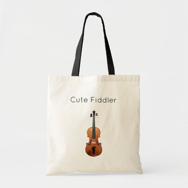 Cute Fiddler Violin Music Tote Bag (Front)