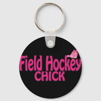Cute Field Hockey Chick Designs Key Ring