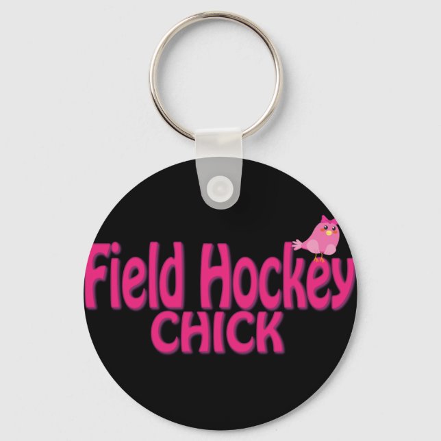 Cute Field Hockey Chick Designs Key Ring (Front)