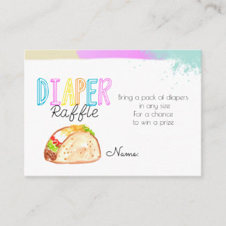Cute Fiesta taco babyshower diaper raffle card