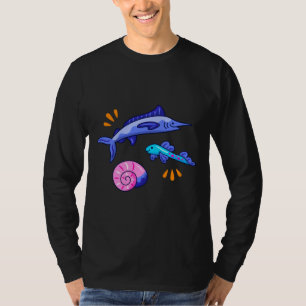 Cute Fighting Fish Stickers Holographic Stickers C T-Shirt