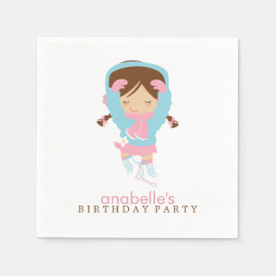 Cute Figure Skater Girl's Birthday Party Napkin