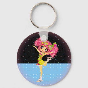 Cute Figure Skater Iceskating girl personalised Key Ring