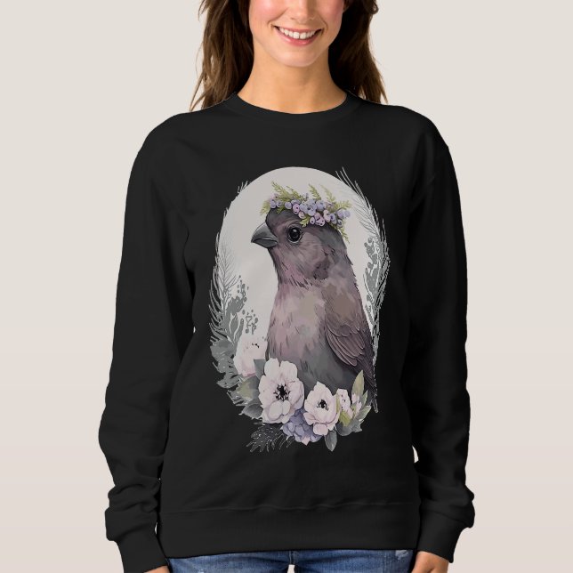 Cute Finch Bird Flower Crown Pet Birds  1 Sweatshirt (Front)