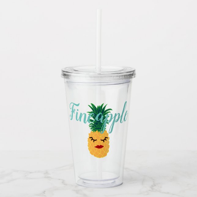 Cute Fineapple Pineapple Acrylic Tumbler (Front)