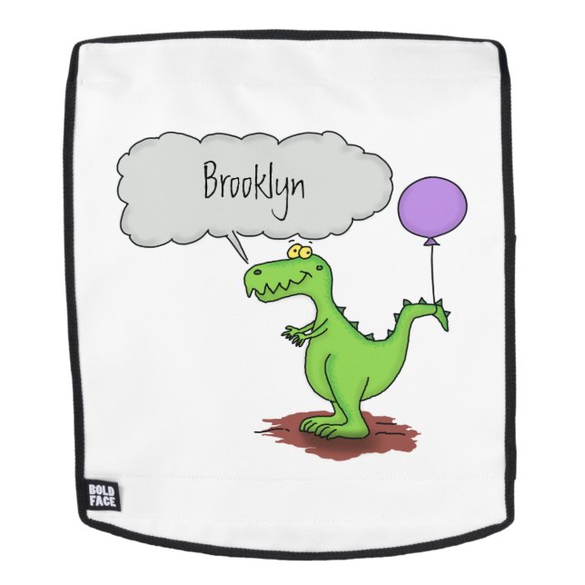 Cute fire breathing green funny dragon cartoon backpack (Removable Face)