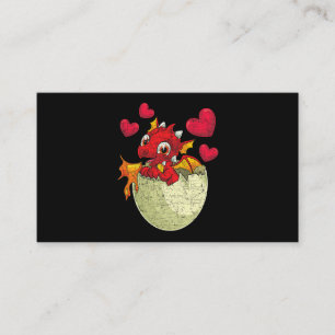 Cute Fire Dragon Lover Heart Mythical Creature Dra Business Card