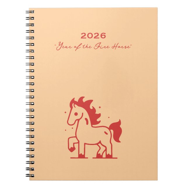 Cute Fire Horse Notebook (Front)