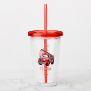 Cute fire truck acrylic tumbler