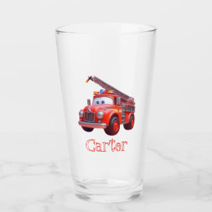 Cute fire truck glass