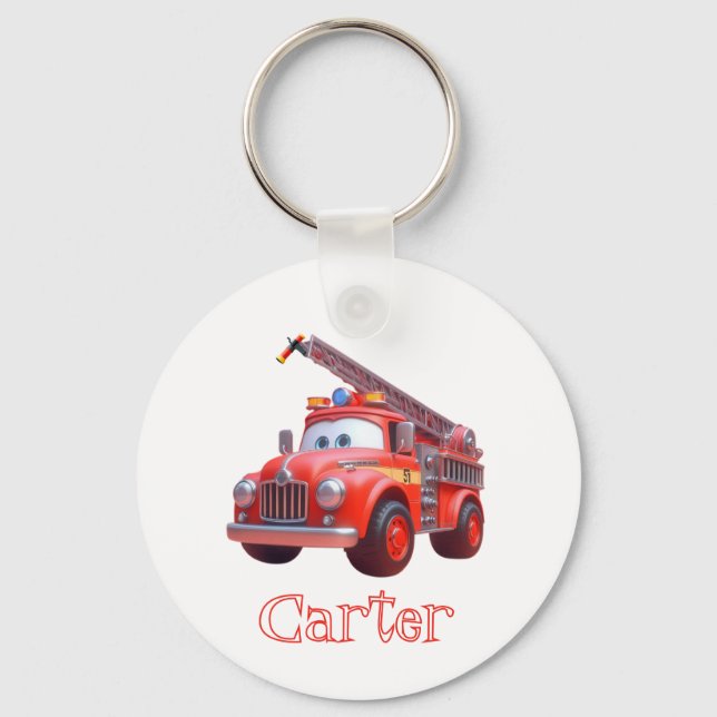 Cute fire truck key ring (Front)