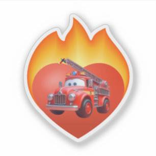 Cute fire truck Valentine's day