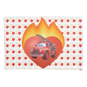 Cute fire truck Valentine's day Pillowcase