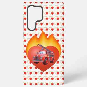 Cute fire truck Valentine's day Samsung Galaxy Case