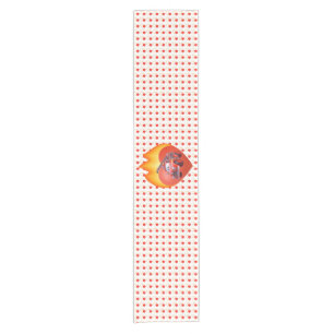 Cute fire truck Valentine's day Short Table Runner