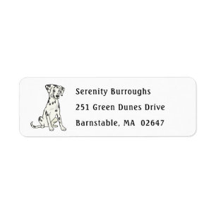 Cute Firedog Cartoon Puppy Dog Funny Dalmatian Return Address Label