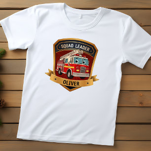 Cute Firefighter Badge Personalised Toddler T-Shirt