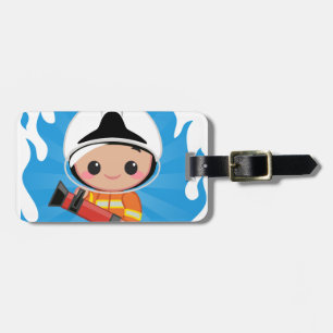 Cute FireFighter Reg Luggage Tag