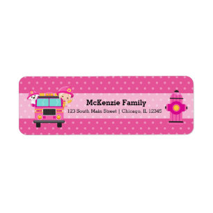 Cute firefighter return address label