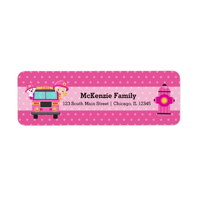 Cute firefighter return address label (Front)