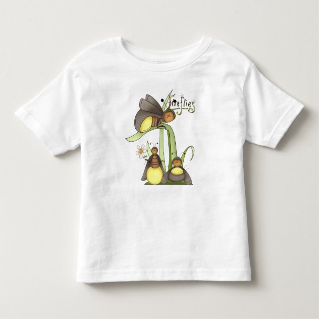 Cute Firefly Bugs Yellow Lightening Bugs Insect Toddler T-Shirt (Front)