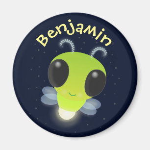 Cute firefly glow bug cartoon illustration magnet