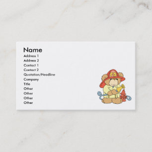 Cute Fireman Firefighter Bear Business Card