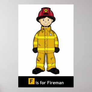 Cute Fireman Poster