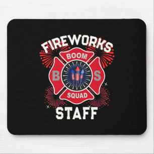 Cute firework staff patriotic 4th july technician mouse pad