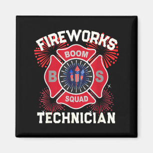 Cute firework technician safety director boom magnet