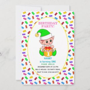 Cute First Baby Birthday Invitation