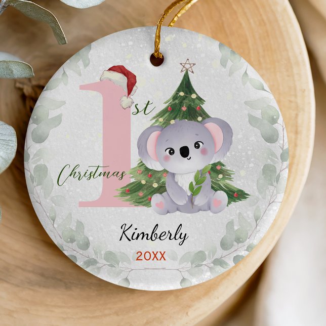 Cute first baby girl Christmas tree  Ceramic Ornament (Creator Uploaded)