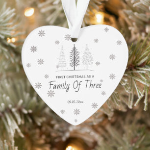 Cute First Christmas As A Family Elegent Snow Ornament