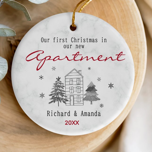 Cute first Christmas in our new apartment  Ceramic Ornament (Creator Uploaded)